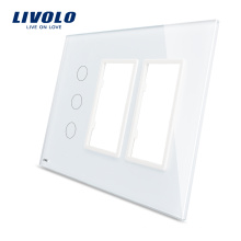 Livolo White 170mm*125mm US standard Triple Glazed Glass Panel For Sale For Wall Touch Switch Socket VL-C5-C3/SR/SR-11